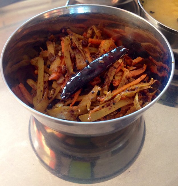 Bengali stir fry with potato peels 